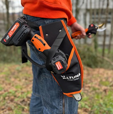 Altuna Kit de Poda a Bateria de Titanio - Motosierra a Bateria + Tijeras de Podar Electricas + Maletin Funda